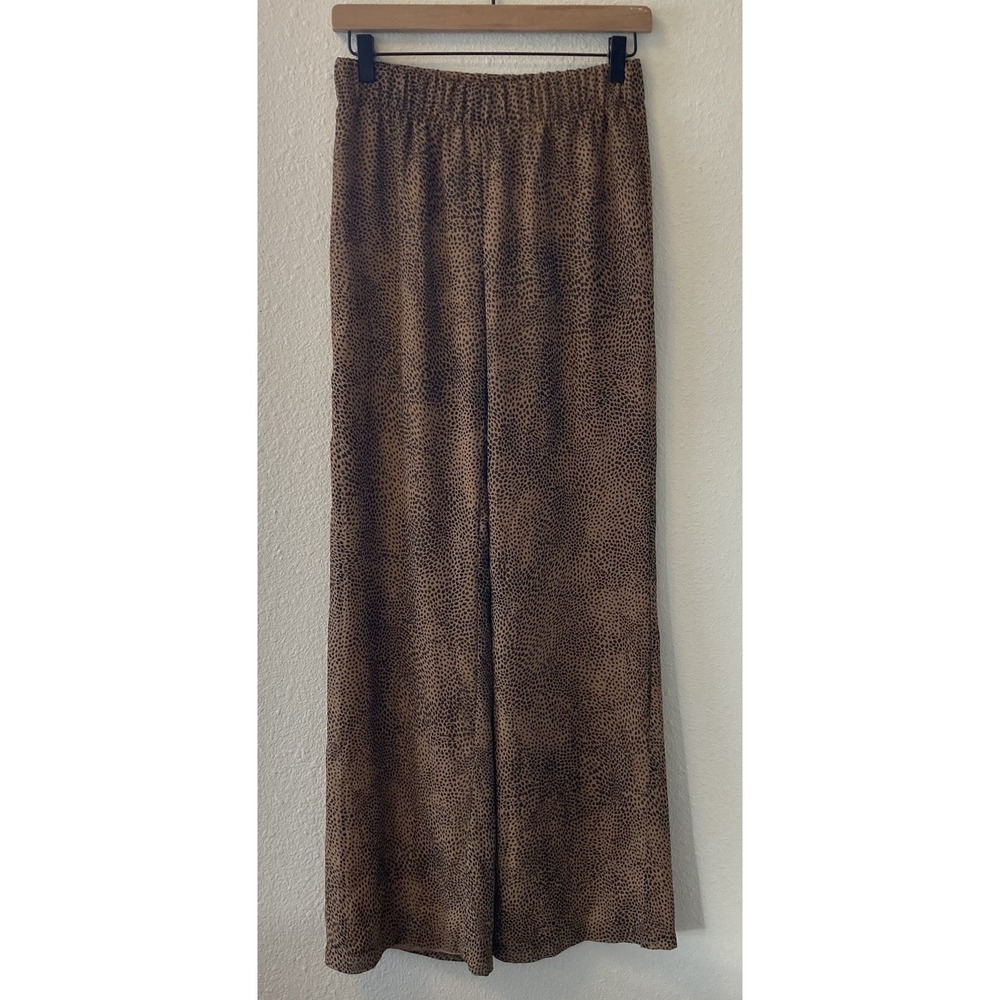 Lovers + Friends Women's Pants Wide Leg Leopard Print Pull On Elastic Size Small